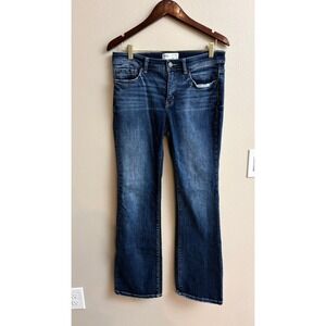 BKE Payton Bootcut Jeans 28x34 Dark Wash Mid Rise Universal Fit Distressed Denim
